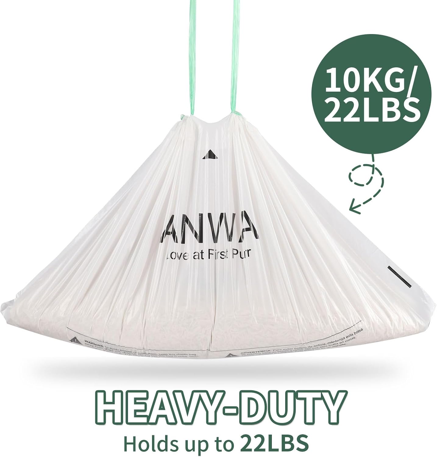 ANWA 40 Count Automatic Litter Box Bags, Litter Box Robot 4/5 Waste Bags