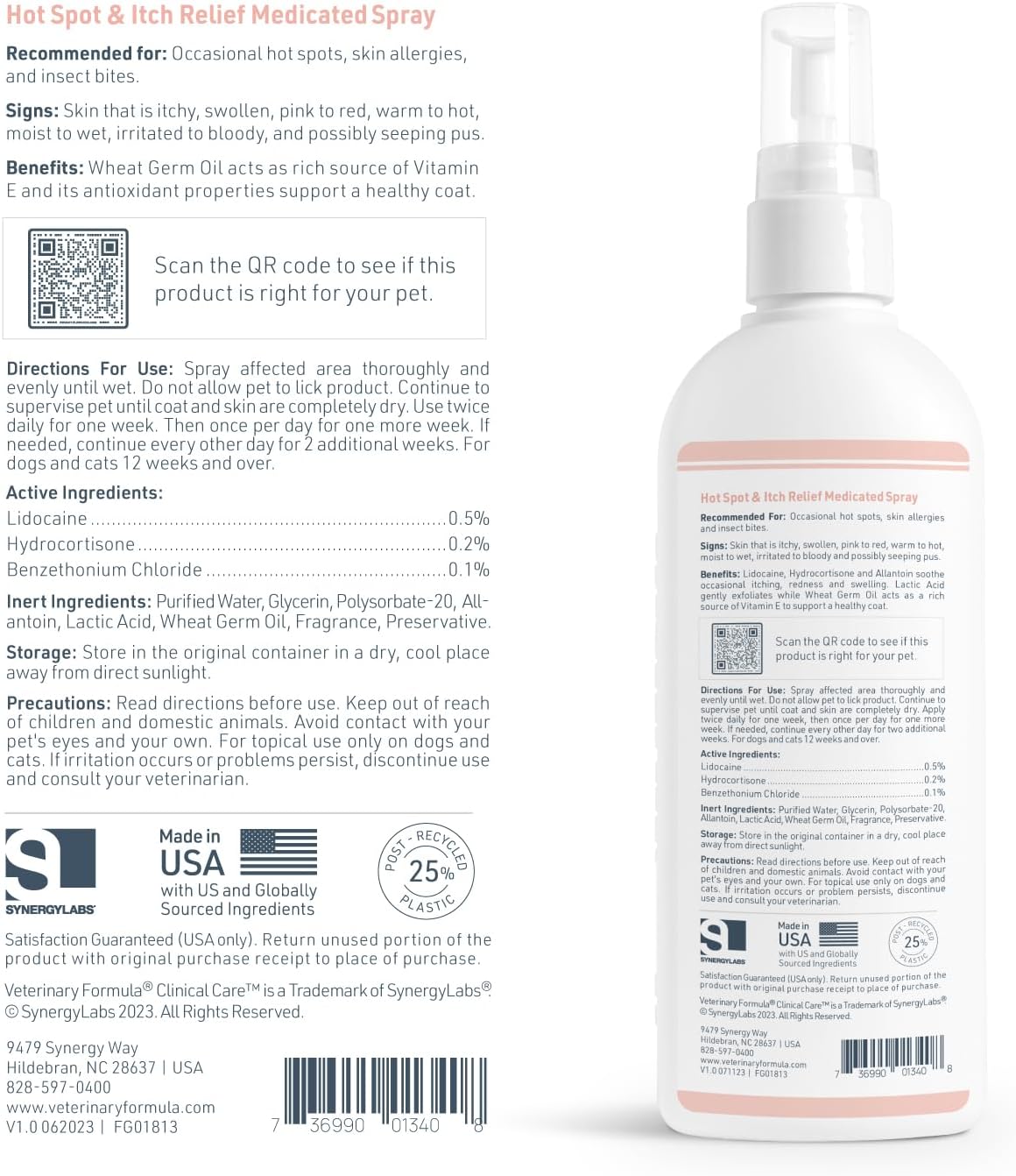 Veterinary Formula Clinical Care Hot Spot & Itch Relief Spray, Dogs & Cats