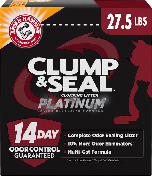 ARM & HAMMER Slide Platinum Easy Clean-Up Clumping Cat Litter, 27.5 Lbs