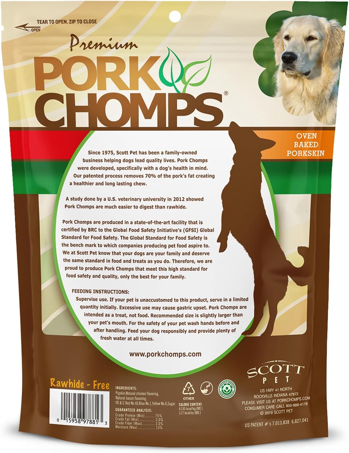 Pork Chomps Baked Pork Skin Dog Chews, 6 in Twists, Assorted Flavors, 24 Ct