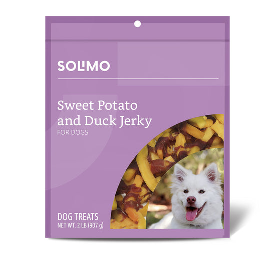 Amazon Brand - Solimo Sweet Potato & Chicken Jerky Dog Treats, 2 pounds (Pack of 2)