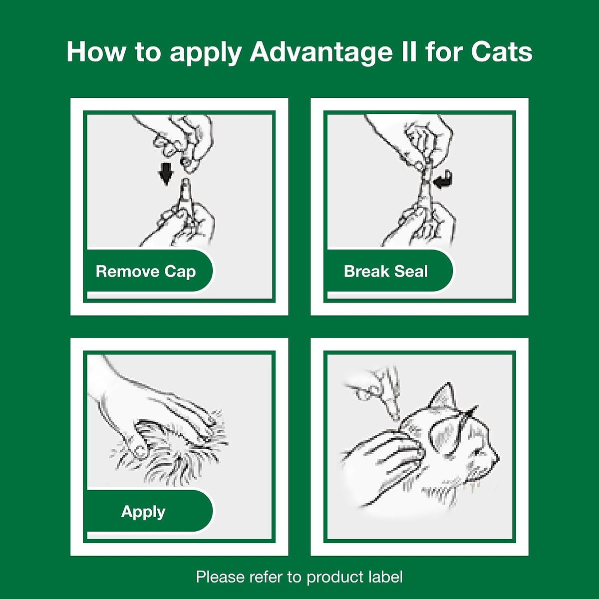 Advantage II Small Cat Vet-Recommended Flea Treatment & Prevention | Cats 5-9 lbs. | 6-Month Supply