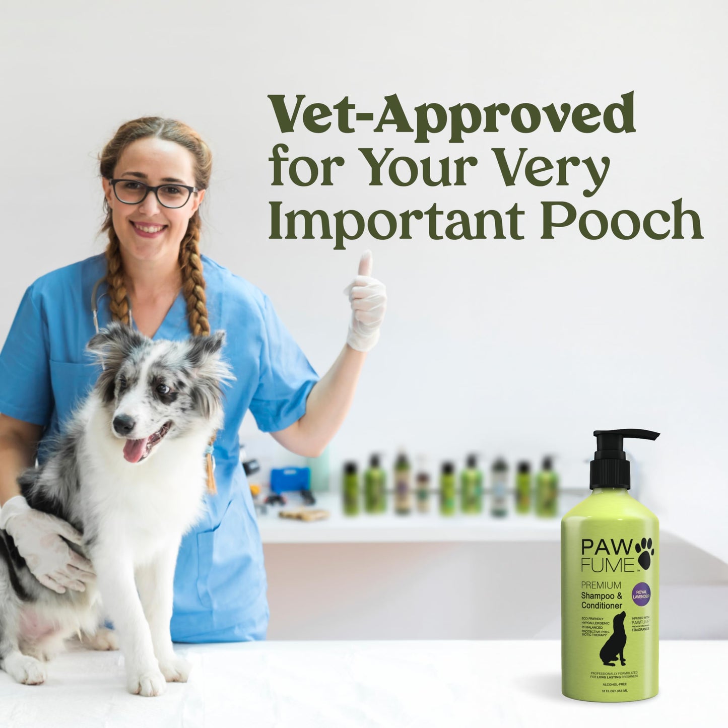 PAWFUME Deshedding Dog Shampoo and Conditioner, Show Dog, 1-Pack