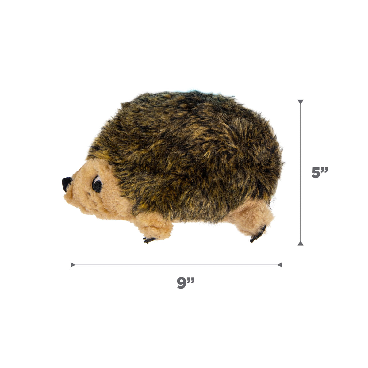 Outward Hound Hedgehogz Plush Dog Toy, Squeaks & Grunts, Medium, 9" x 6.5"