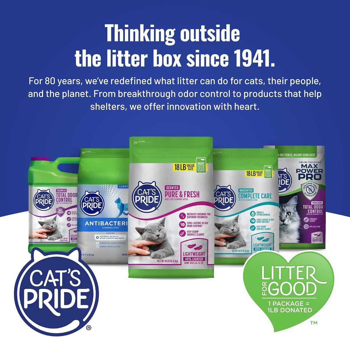 Cat's Pride Pure & Fresh Scented Clumping Litter 10lb