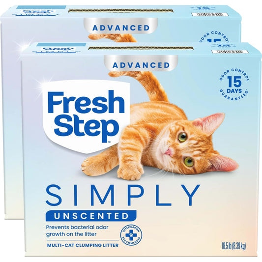 Fresh Step Advanced Odor Shield Clumping Cat Litter with Gain, 18.5 lb, 2Pk