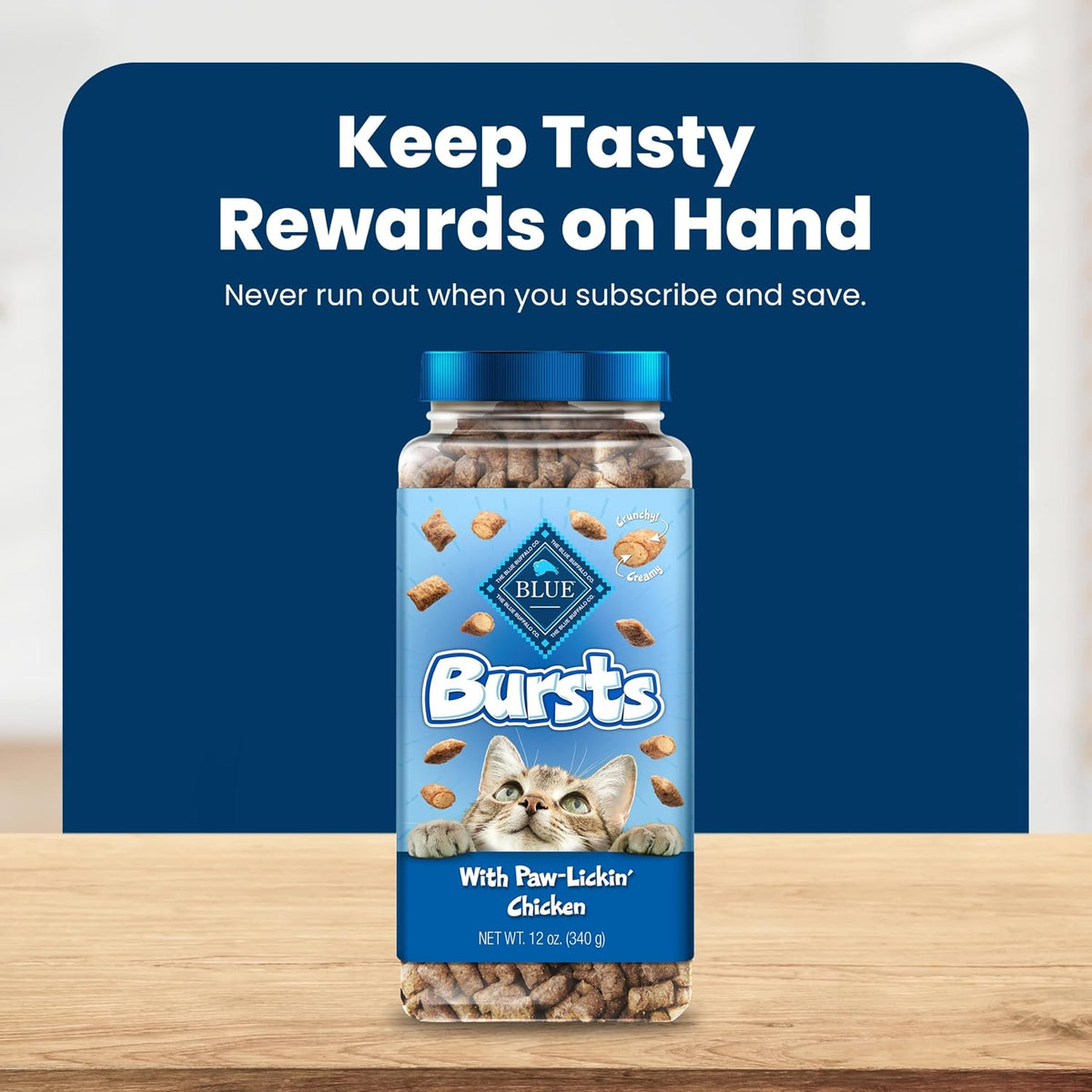 Blue Buffalo Bursts Chicken Crunchy & Creamy Cat Treats, 12 oz