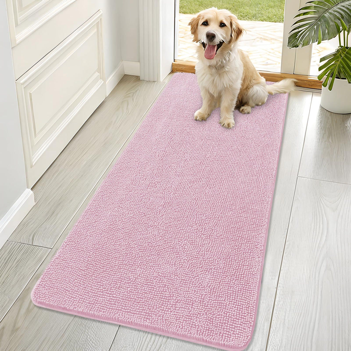 OLANLY Dog Door Mat for Muddy Paws 30x20, Super Absorbent Chenille Mud Mat