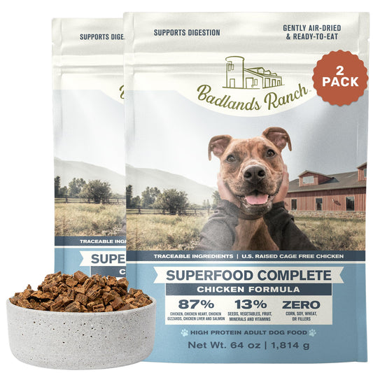 BADLANDS RANCH Air-Dried Beef & Bison Dog Food, 87% Meat, 24 oz
