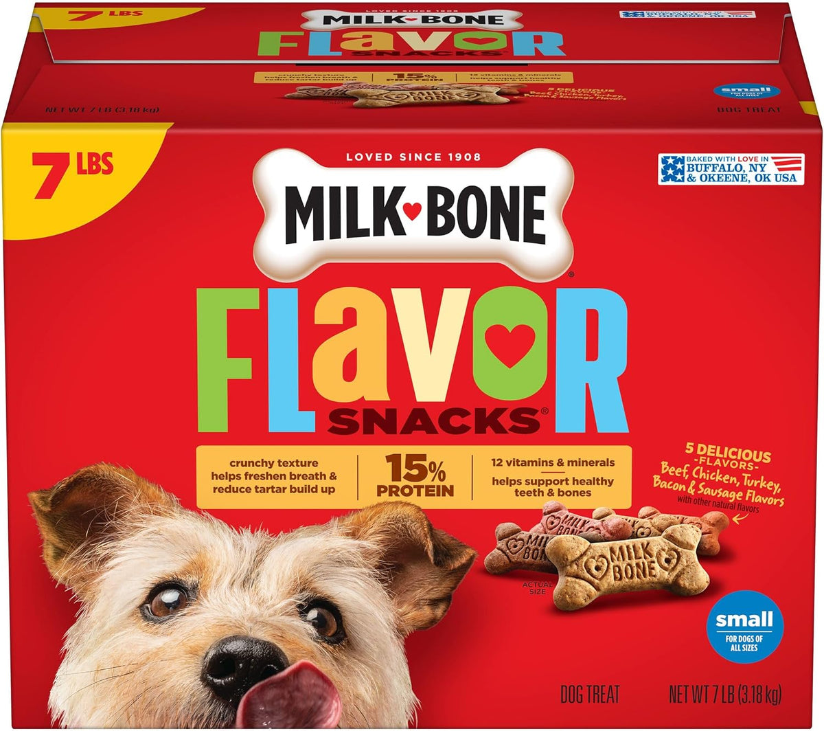 Milk-Bone Flavor Snacks Small Dog Biscuits, 7 lb Box