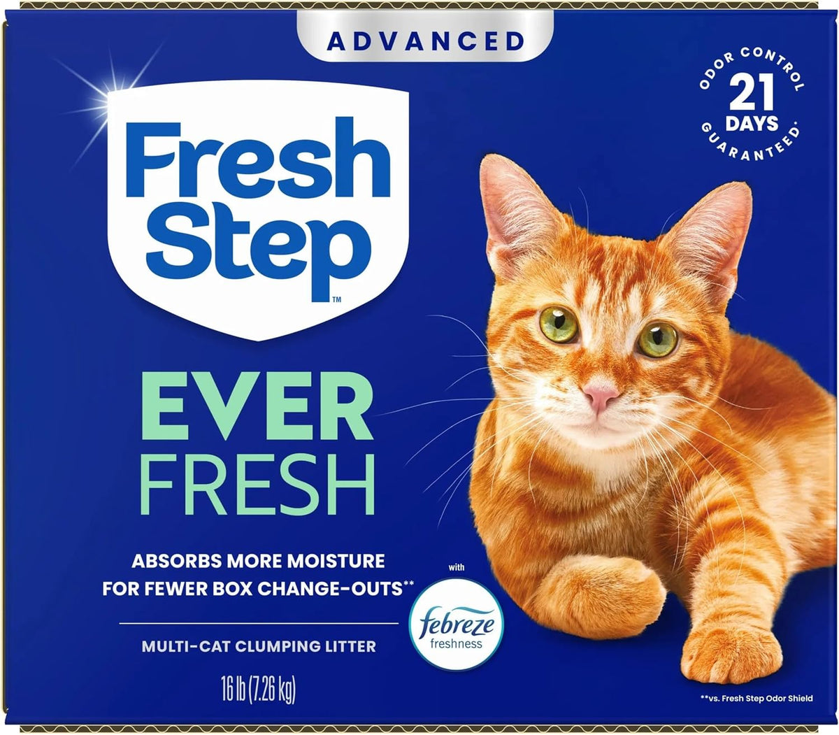 Fresh Step Advanced Ever Fresh Multi Cat Clumping Cat Litter, 16 lb., 2 Pk