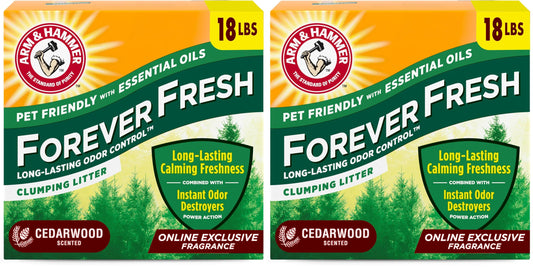 Arm & Hammer Forever Fresh Clumping Cat Litter Lavender, MultiCat Cat Litter Odor Control 18lb With 20% More Lavender Freshness, With Essential Oils