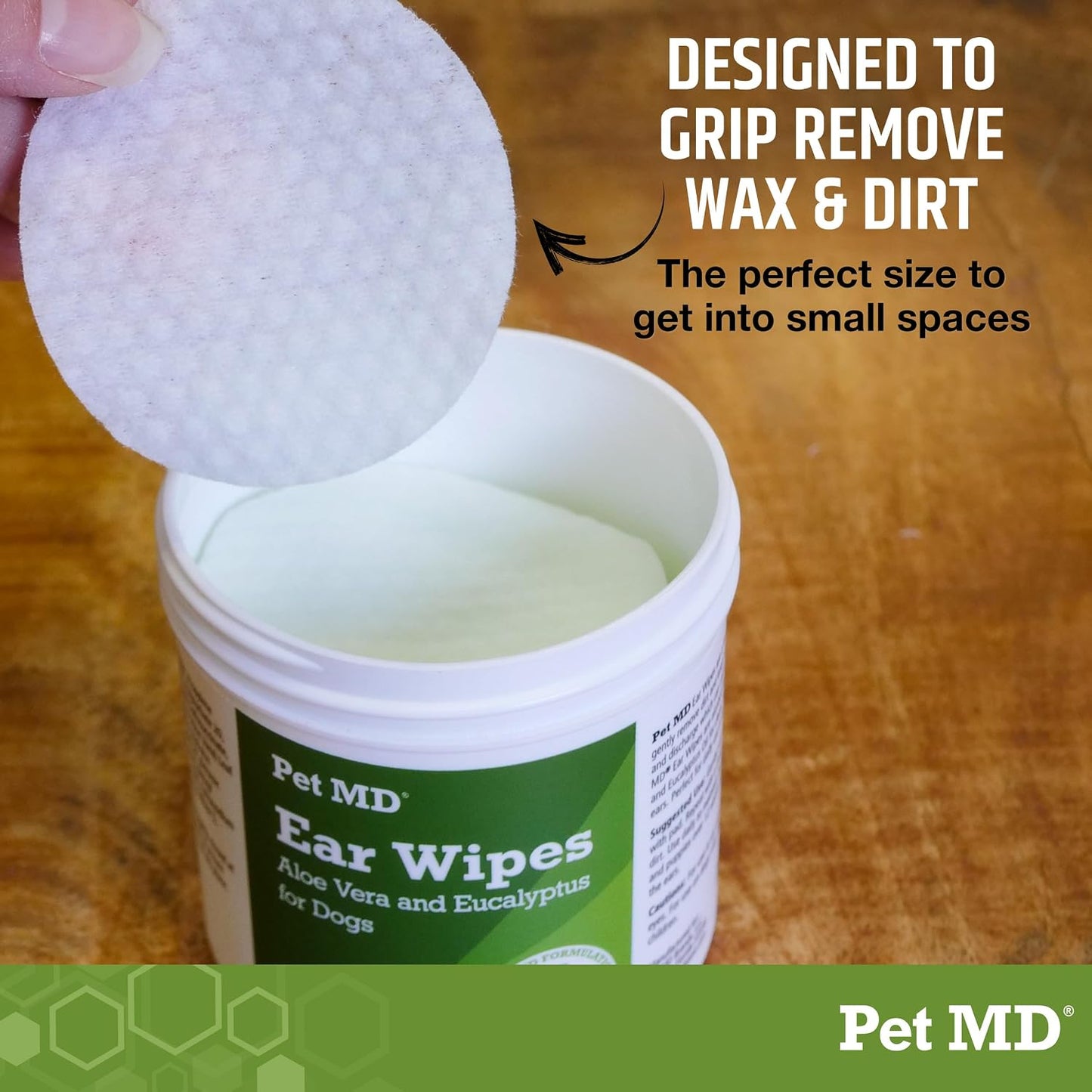 Pet MD Dog Ear Cleaning Wipes – Otic Cleanser for Dogs - 100 ct
