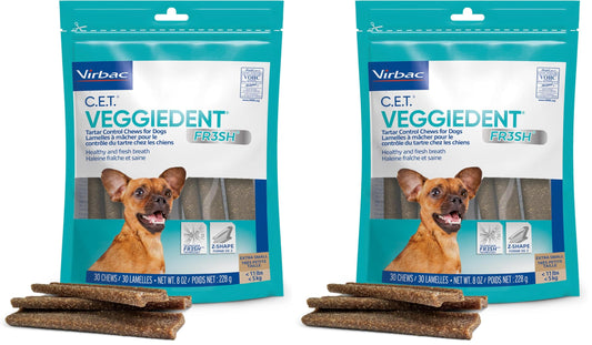 C.E.T. Veggiedent Fr3sh Plaque and Tartar Control Chews for Dogs, Medium
