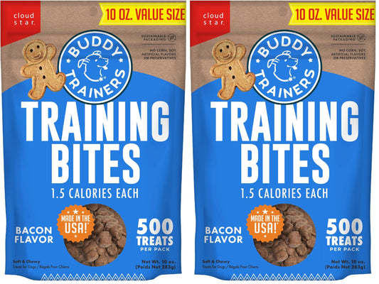 Buddy Biscuits Trainers Training Bites Soft & Chewy Dog Treats, Bacon, 10 oz. Pouch
