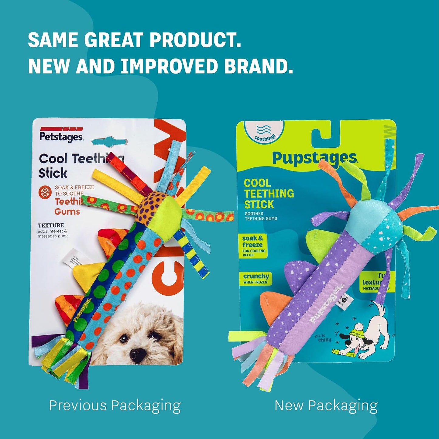 Cool Teething Stick Dental Dog Chew Toy, Soak & Freeze, 8.5"