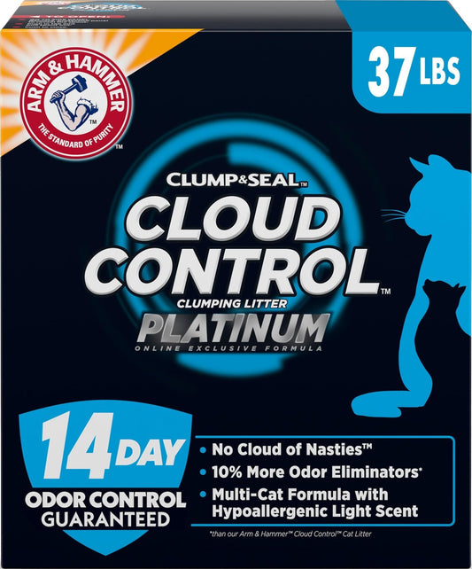 ARM & HAMMER Slide Platinum Easy Clean-Up Clumping Cat Litter, 37 Lbs