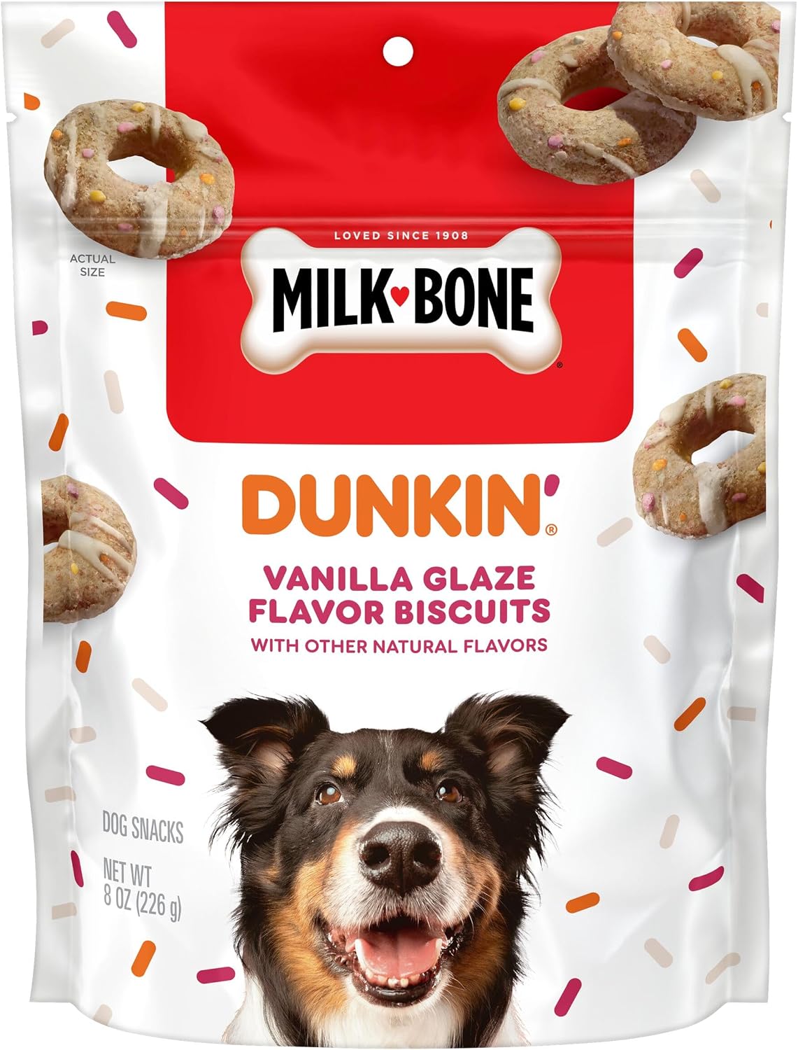 Milk-Bone Dunkin’ Vanilla Glaze Flavor Dog Biscuits, 8 Oz.