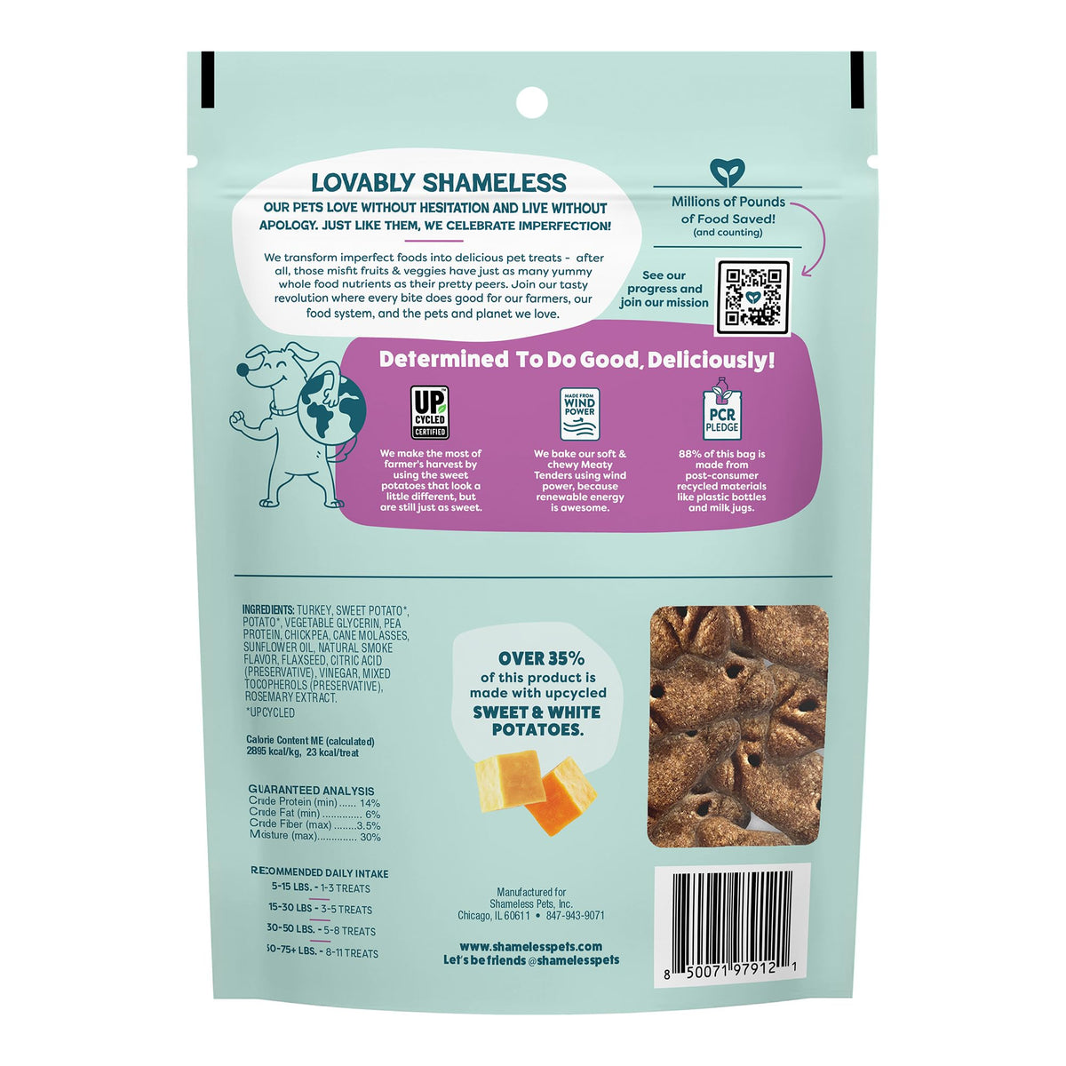 Shameless Pets Meaty Tenders Variety Pack, Soft Dog Treats, 8 Ounce (Pack of 6)