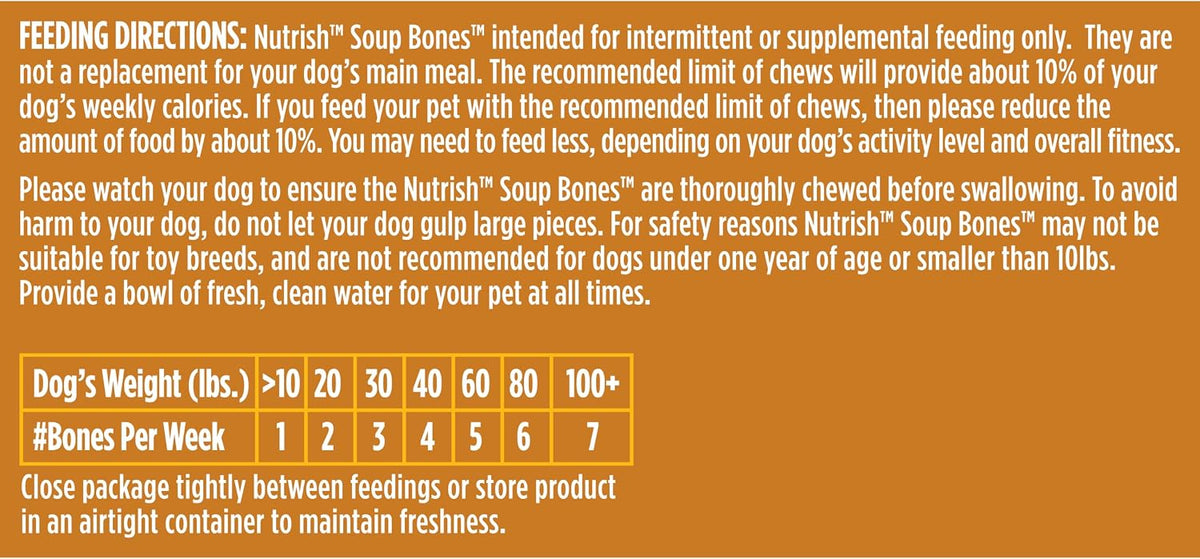 Nutrish Soup Bones Dog Chews, 6.3 oz. Bag, Pack of 8 (Rachael Ray)