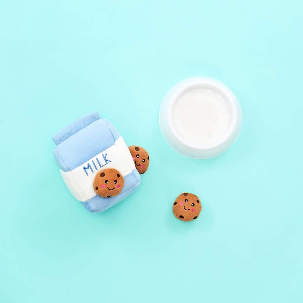 ZippyPaws Burrow Hide & Seek Plush Puzzles - Milk and Cookies