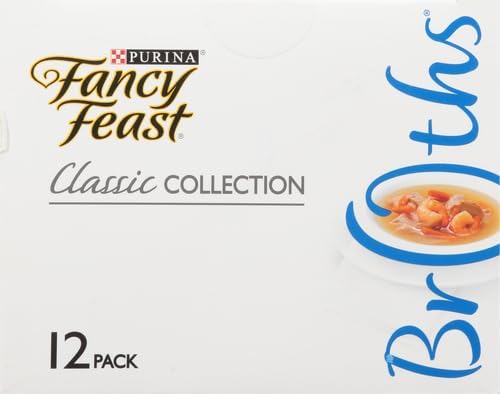 Fancy Feast Purina Broths, Classic Seafood Wet Cat Food, 1.4 Ounce (Pack of 36)