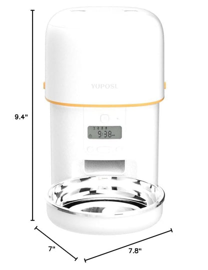 Automatic Cat Feeder, 3L Cat Food Dispenser with Anti-Jam Design, Over 180-day Battery Life, 1-6 Meals Per Day with Stainless Steel Cat Bowl, Keep Dry Food Fresh, Timed Pet Feeder Also for Small Dog