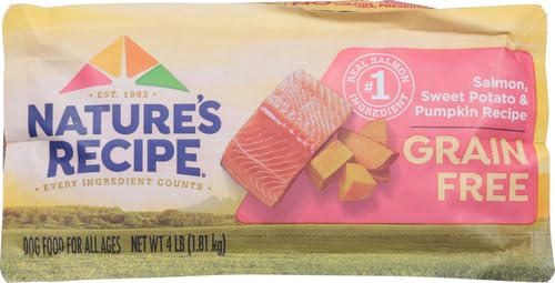 Nature's Recipe Grain Free Salmon Dry Dog Food, 4 lb. Bag