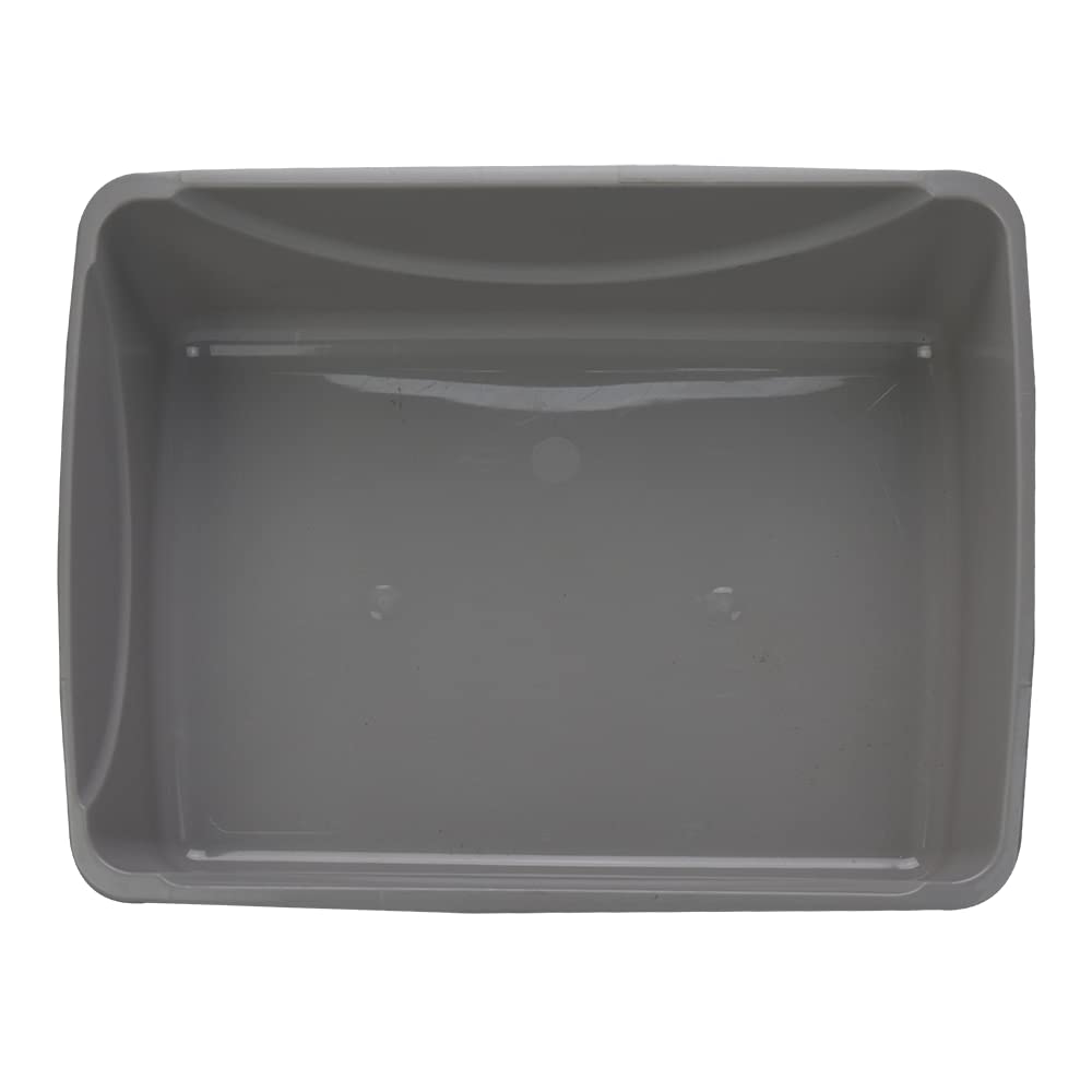 Petmate Basic Open Plastic Cat Litter Pan, Gray, Small