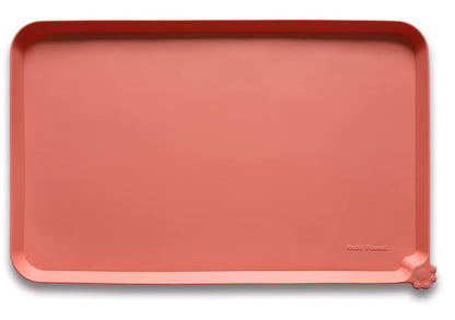 Hoki Found Large Silicone Pet Feeding Tray - Waterproof Dog Pet Cat Feeding Mat - Non Slip Pet Dog Cat Food Bowl Mats Placemat -Pet Water Mats for Carpet -Gray