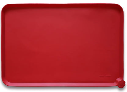 Hoki Found Large Silicone Pet Feeding Tray - Waterproof Dog Pet Cat Feeding Mat - Non Slip Pet Dog Cat Food Bowl Mats Placemat -Pet Water Mats for Carpet -Gray