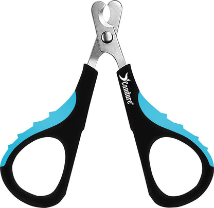 Candure Cat Nail Clippers for Indoor Cats, Rabbits, Hamsters, Birds with Precise Angled Edges to Ensure Easy & Safe Trimming Stainless Steel Cat Nail Trimmer for At-Home Cat Grooming