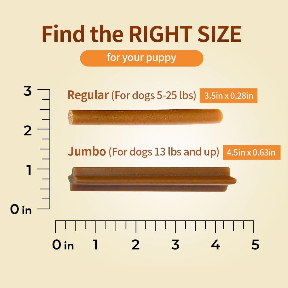 N-Bone Puppy Teething Sticks, Peanut Butter Flavor, Natural Puppy Chew Sticks & Teething Treats, SQF Certified, Made with Rice Flour for Easy Digestion, Calcium Enriched (3.7oz)