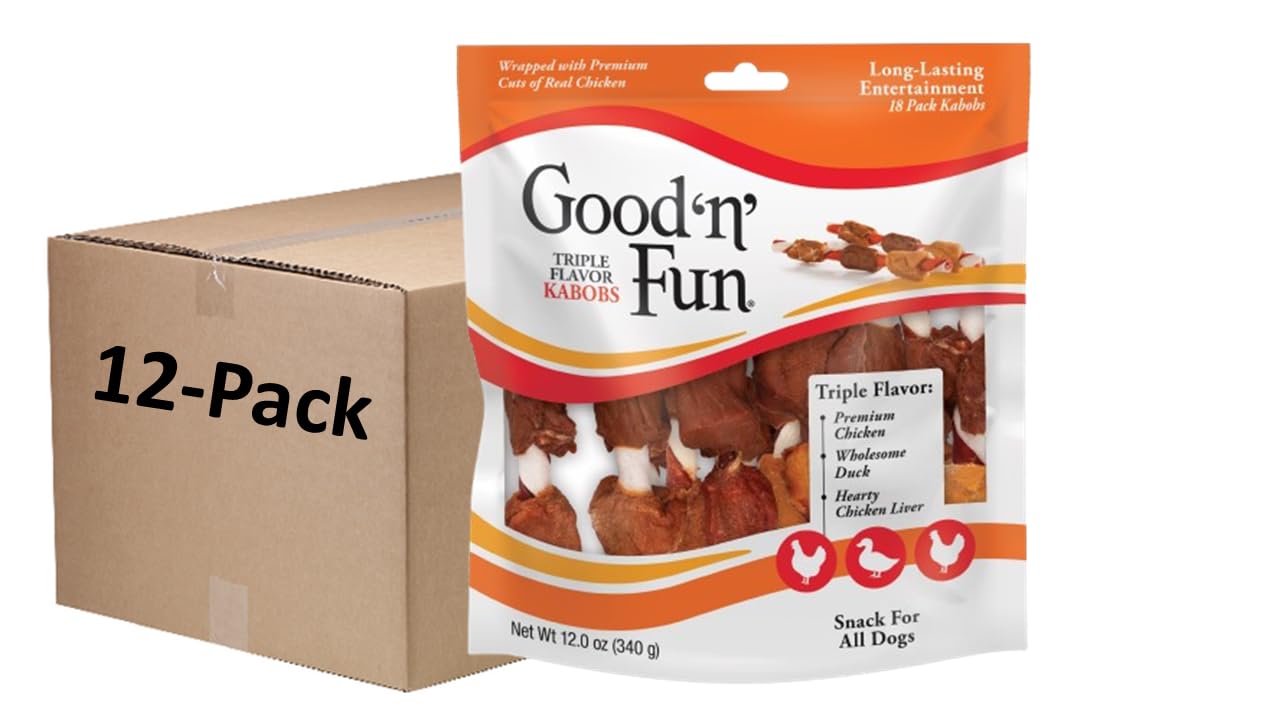 Good 'n' Fun Kabobs Long-Lasting Dog Treat Made With Real Protein, 48 oz