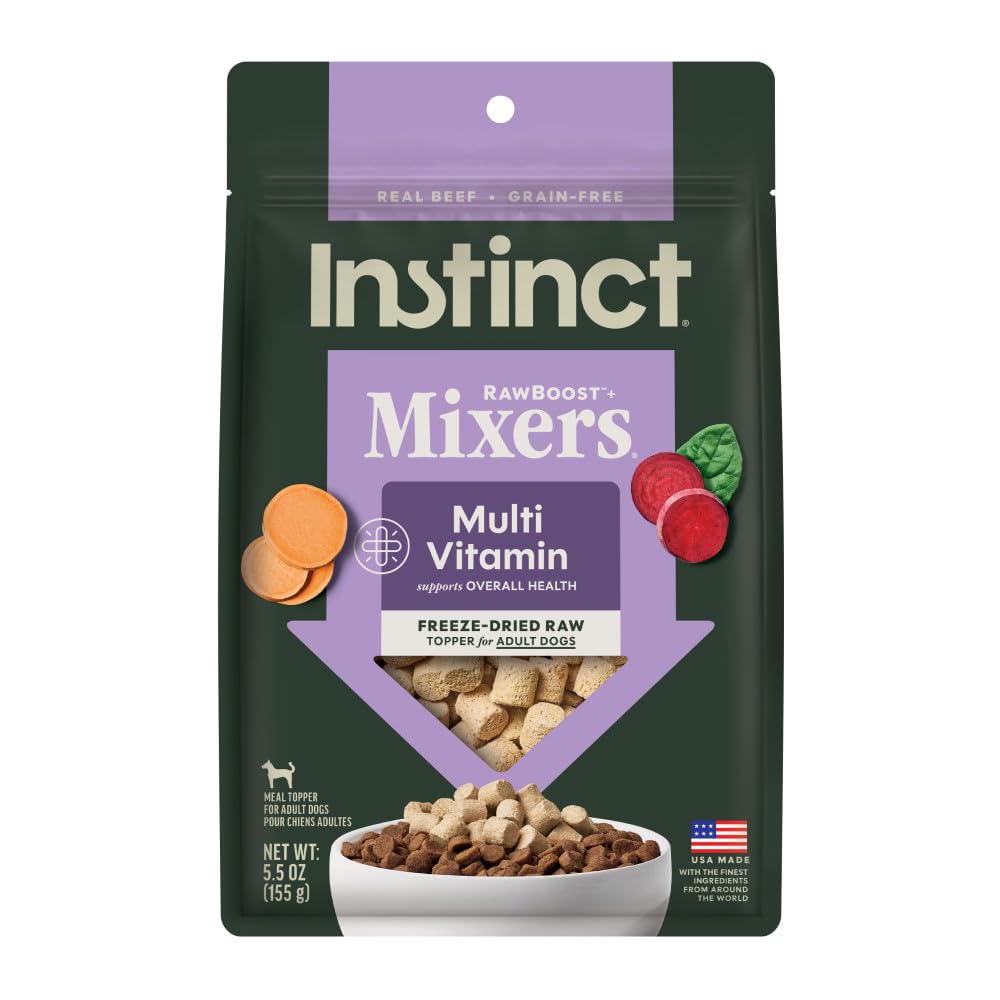 Instinct Freeze Dried Mixers, Dog Food Toppers, Beef, 6 oz. Bag