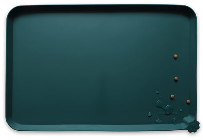 Hoki Found Large Silicone Pet Feeding Tray - Waterproof Dog Pet Cat Feeding Mat - Non Slip Pet Dog Cat Food Bowl Mats Placemat -Pet Water Mats for Carpet -Gray