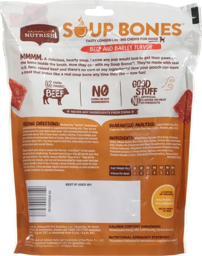 Nutrish Soup Bones Beef Dog Chews, 23.1 oz. Bag (11 Treats) (Rachael Ray)