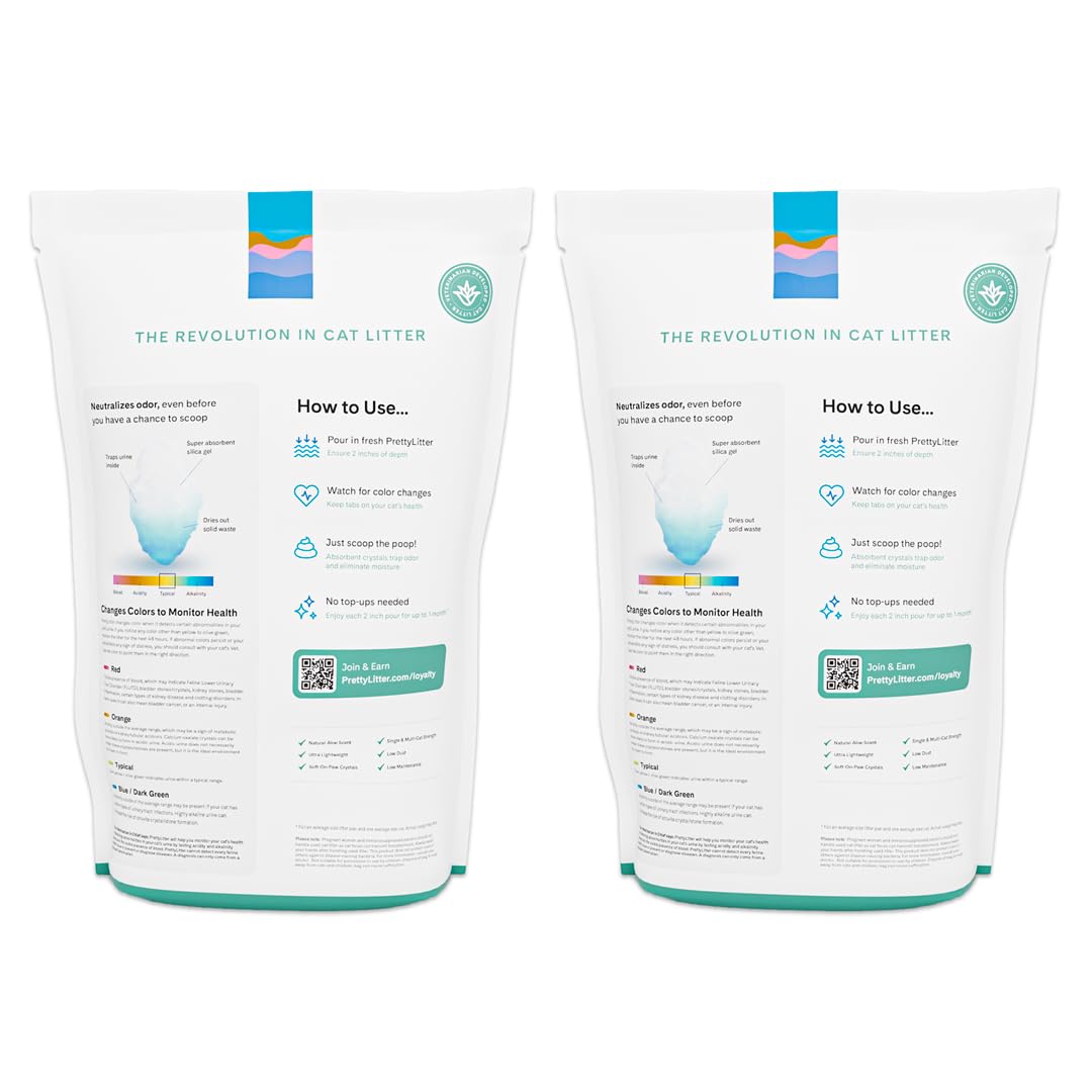 PrettyLitter Health Monitoring Cat Litter, Unscented, 4-Pack, 6 lb. Bags