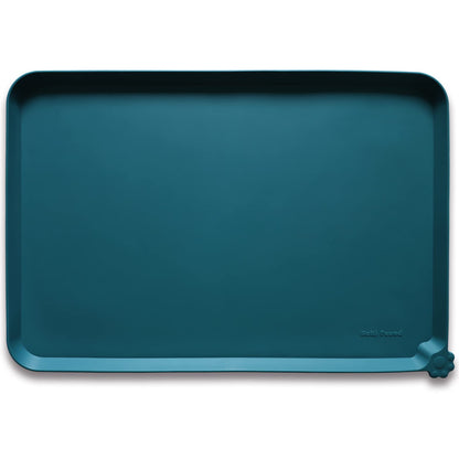 Hoki Found Large Silicone Pet Feeding Tray - Waterproof Dog Pet Cat Feeding Mat - Non Slip Pet Dog Cat Food Bowl Mats Placemat -Pet Water Mats for Carpet -Gray