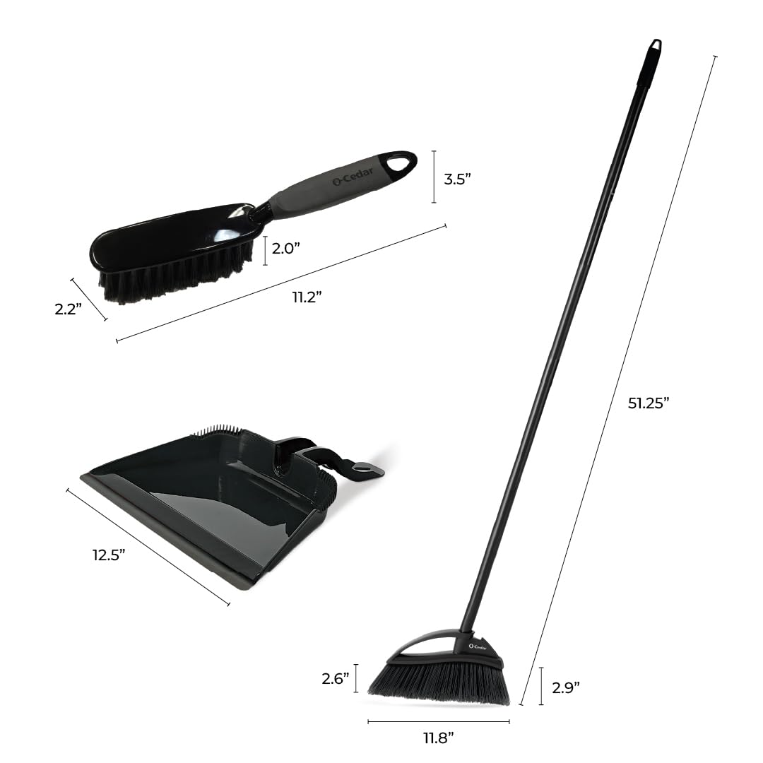 O-Cedar Pet Pro Broom with Step-On Dustpan | Removes Over 99% of Dust & Dirt in One Sweep | Removes 3X More Pet Hair | Quiet Cleaning Tool for Cat and Dog Owners