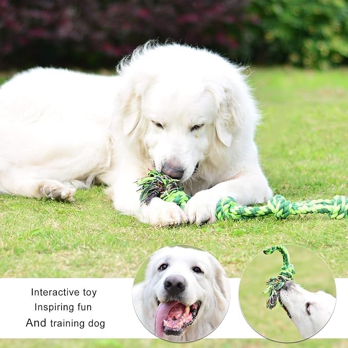SHARLOVY Large Tough Chew Toys for Aggressive Chewers, 9 Pack Dog Rope Toys