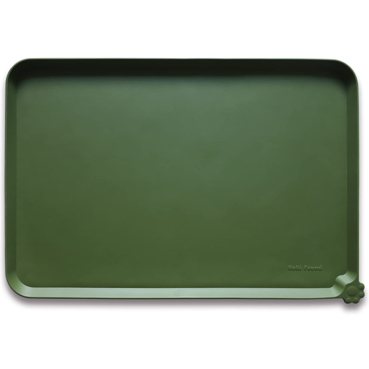 Hoki Found Large Silicone Pet Feeding Tray - Waterproof Dog Pet Cat Feeding Mat - Non Slip Pet Dog Cat Food Bowl Mats Placemat -Pet Water Mats for Carpet -Gray