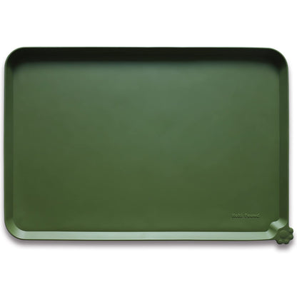 Hoki Found Large Silicone Pet Feeding Tray - Waterproof Dog Pet Cat Feeding Mat - Non Slip Pet Dog Cat Food Bowl Mats Placemat -Pet Water Mats for Carpet -Gray