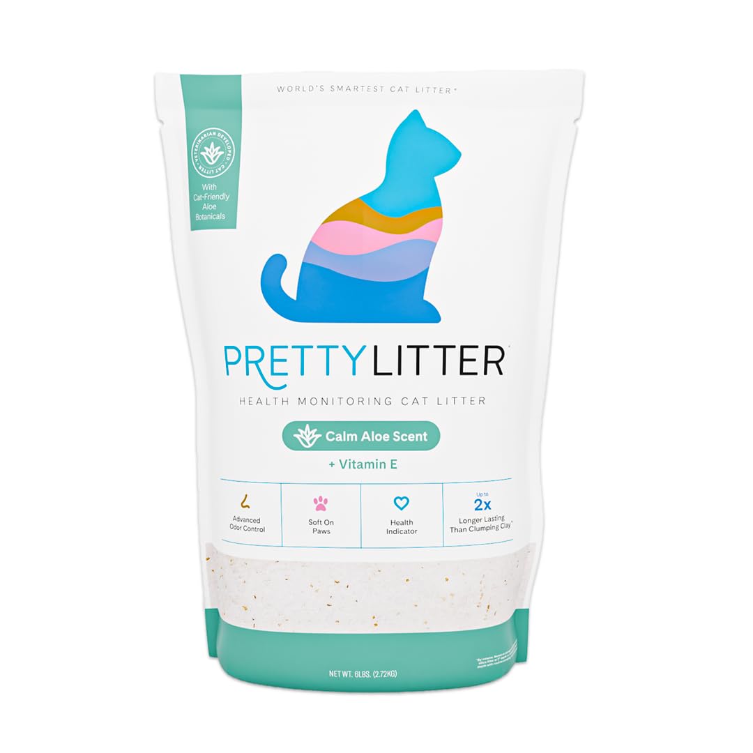 PrettyLitter Health Monitoring Cat Litter, Unscented, 4-Pack, 6 lb. Bags