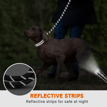 Taglory Rope Dog Leash for Medium Large Dogs, 6 FT Padded Handle, Black