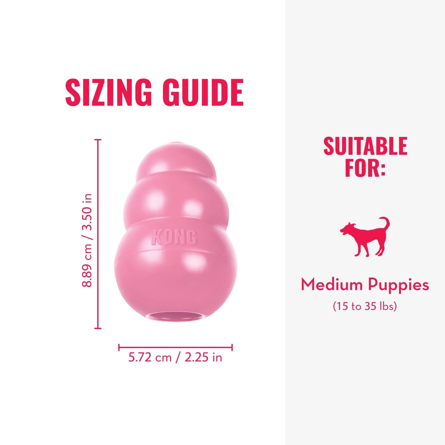 KONG Puppy, Natural Rubber Teething Chew Toy, for Small Puppies, Blue