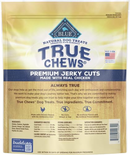 Blue Buffalo True Chews Premium Jerky Cuts Steak Dog Treats, 10 oz