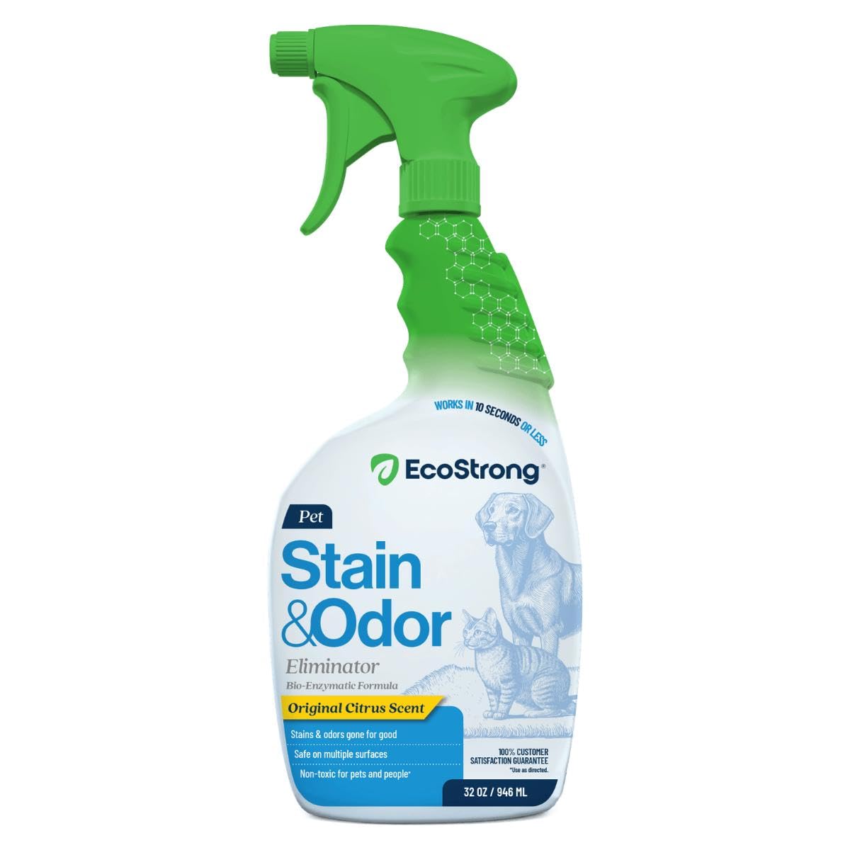 Eco Strong Pet Stain and Odor Remover - Pet Odor Eliminator, Urine Destroyer for Dogs, Pet Urine Enzyme Cleaner | Santel Woods - 128 oz