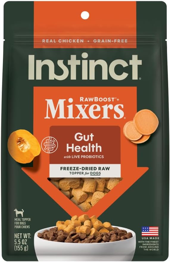 Instinct Freeze Dried Mixers, Dog Food Toppers, Gut Health, 5.5 oz. Bag
