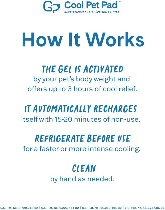 The Green Pet Shop Cool Pet Pad - Medium, Sage Grey - Self-Cooling, Pressure Activated Mat for Dogs & Cats from 21-45 lbs - Non-Toxic Gel, No Water Needed